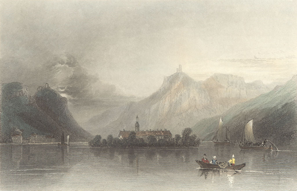 GERMANY. Nonnenwerth, Rhine. Bartlett 1840 old antique vintage print picture